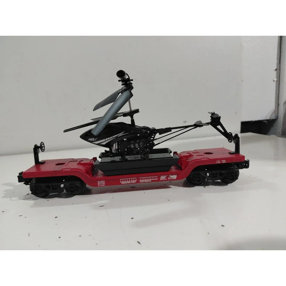 Lionel 6-84493 O Gauge Model Railroad Norfolk Southern Flat Car w/RC Helicopter